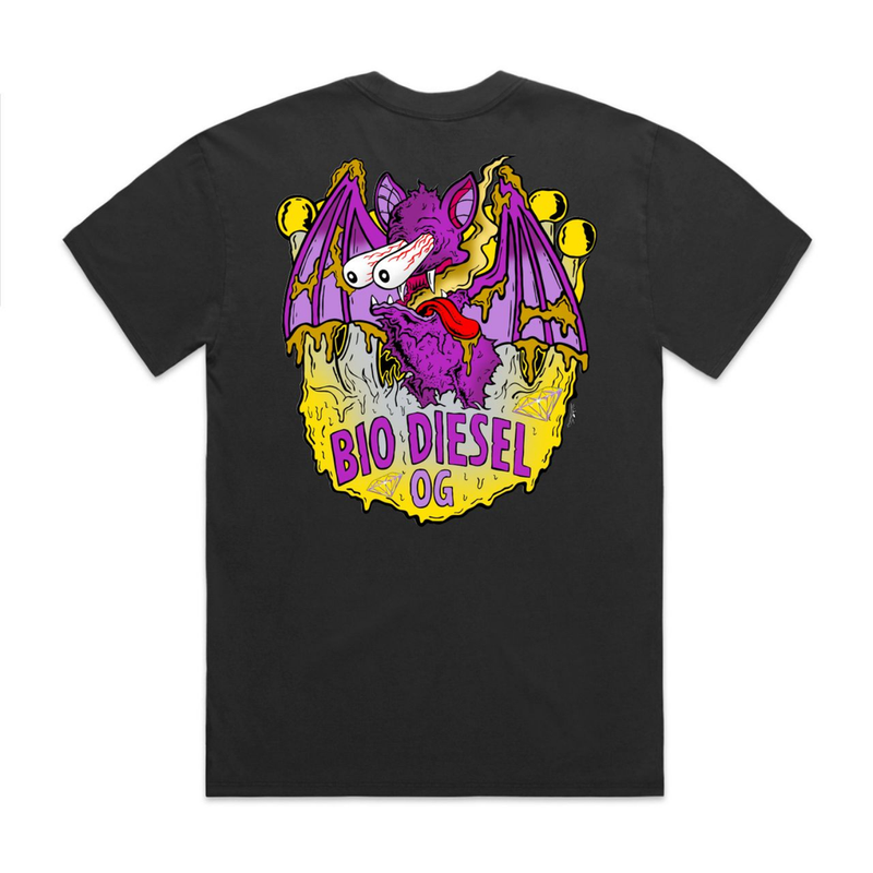Bio Diesel "TROG" BAT "Heavy" Faded Black T-Shirt