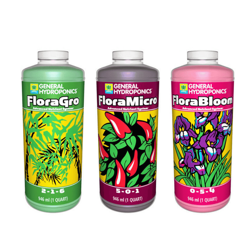 General Hydroponics (FloraGro + FloraBloom + FloraMicro) - 3 X .946mL General Hydroponics