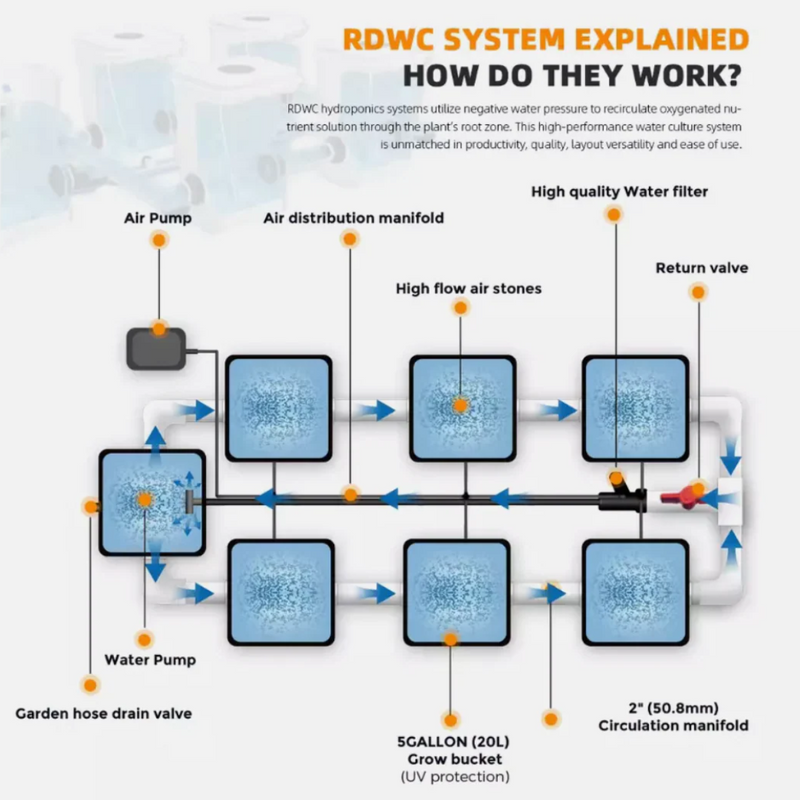 HydroCulture DWC 6 Pot Kit System