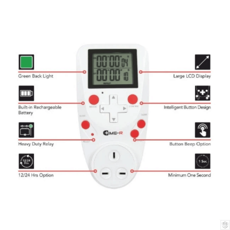 Time-R Digital Timer buttons
