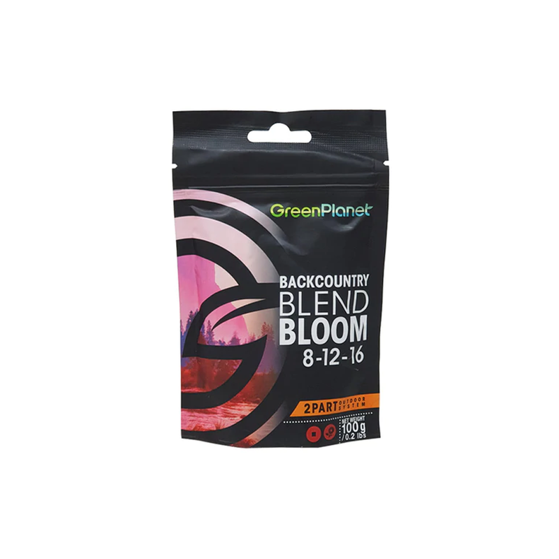 Green Planet BackCountry Blend Bloom 100g in white background 